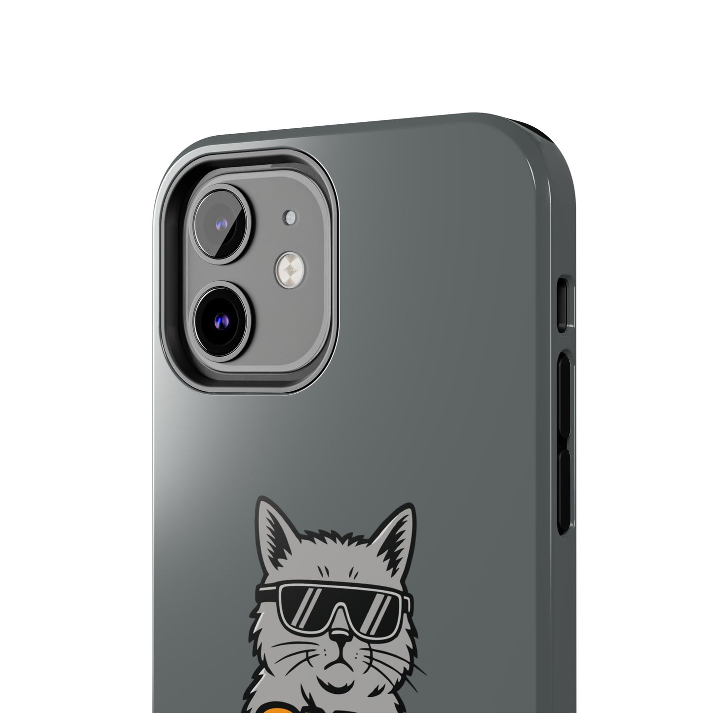 Funny Cat Themed Tough Phone Case, CNC Cat Operator, Gift for Pet Lovers, Unique Phone Cover, Cat Lover Accessory