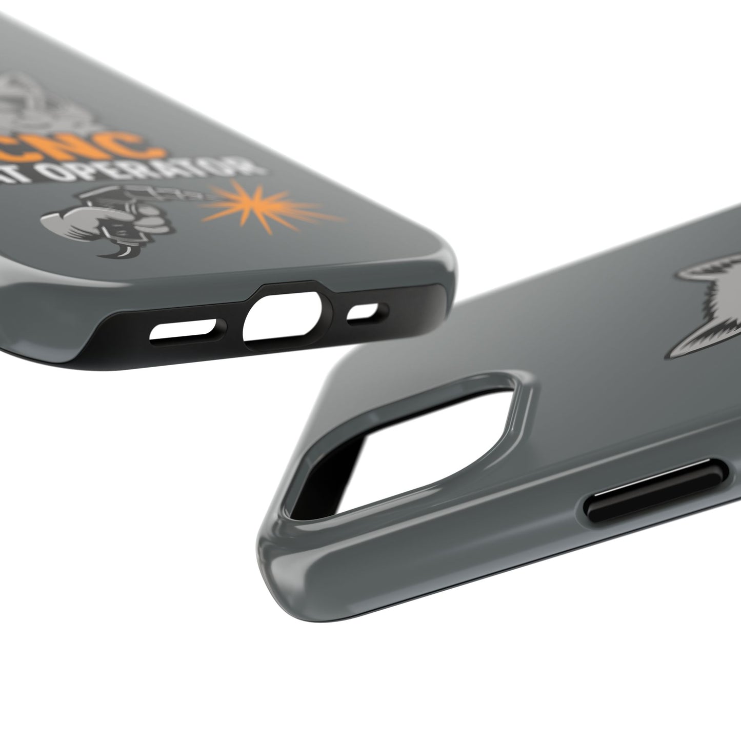 Funny Cat Themed Tough Phone Case, CNC Cat Operator, Gift for Pet Lovers, Unique Phone Cover, Cat Lover Accessory